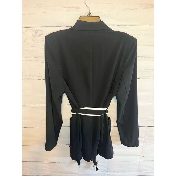 Jason Wu Black and Ivory Tie Waist Blazer Size Large - Picture 4 of 5